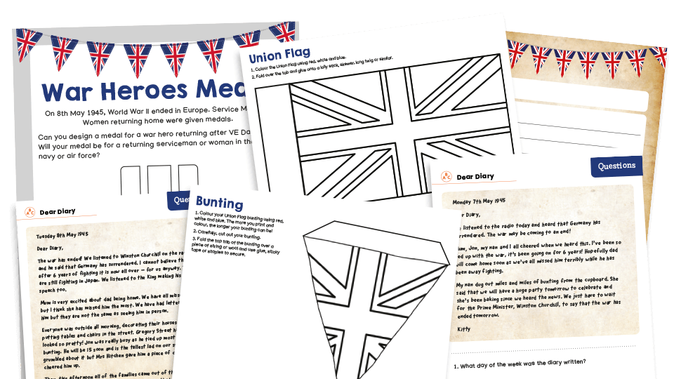 image of KS1 Home Learning Pack: VE Day