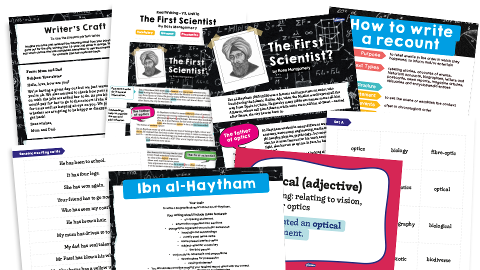 image of Year 3 Model Text Resource Pack 10: ‘The First Scientist’ (Recount; Science - light)