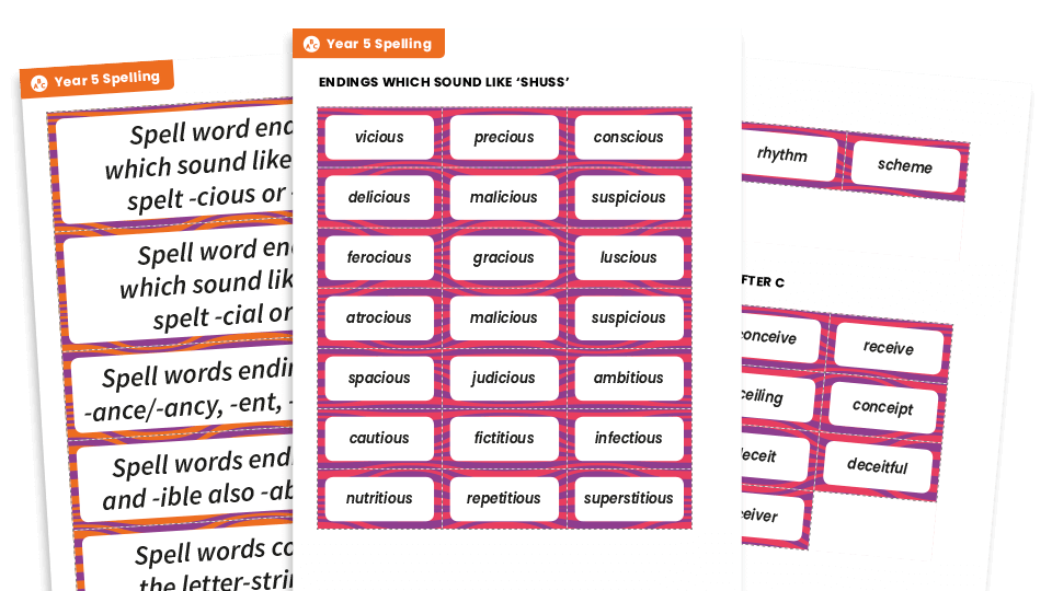 image of Year 5 Spelling Games - Word Sorting Activity Pack