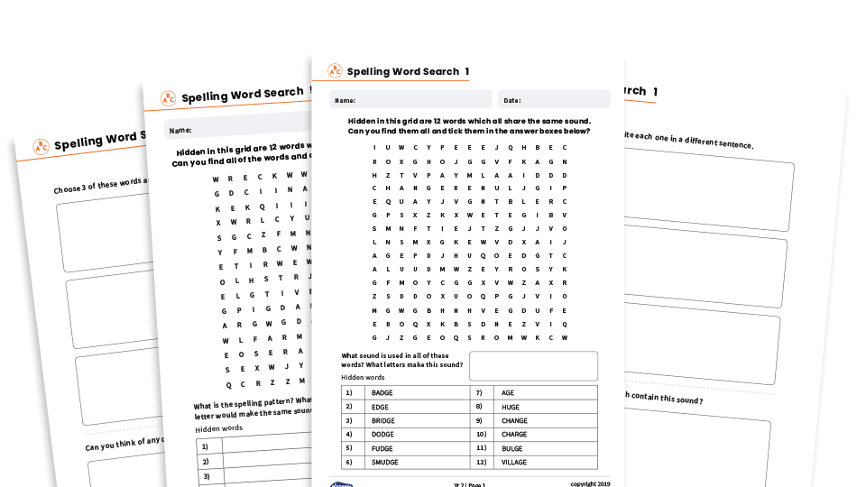 image of Year 2 Spelling Patterns – KS1 Word Search Revision Pack