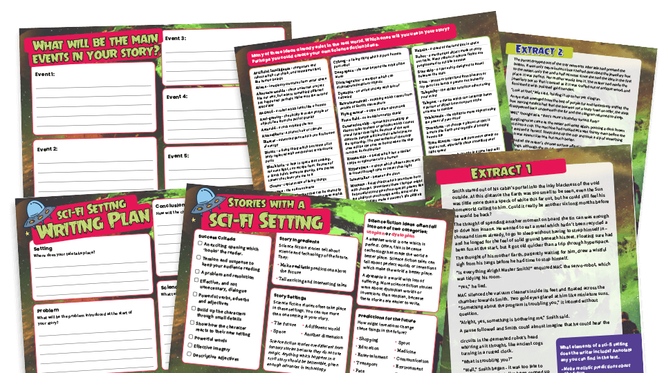 image of KS2 Sci-Fi Stories – Text Type Writing Planners and Model Texts