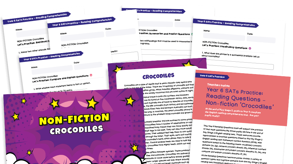 image of Year 6 SATs Practice - Reading Questions - NON-FICTION: ‘Crocodiles’