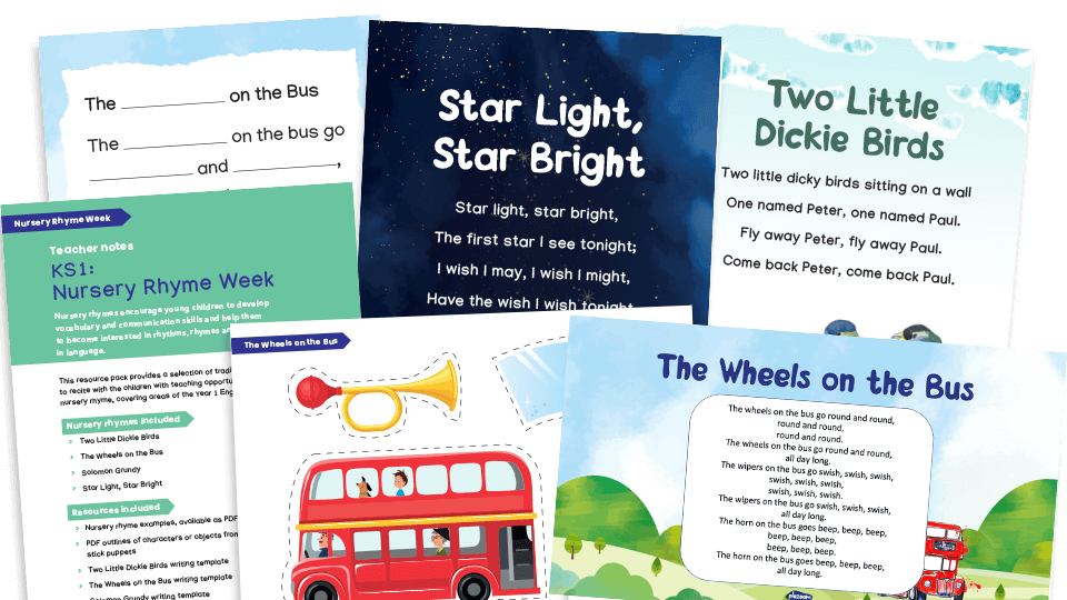 image of Nursery Rhyme Week: Key Stage 1 Resources Pack, with Oracy and Writing Activities