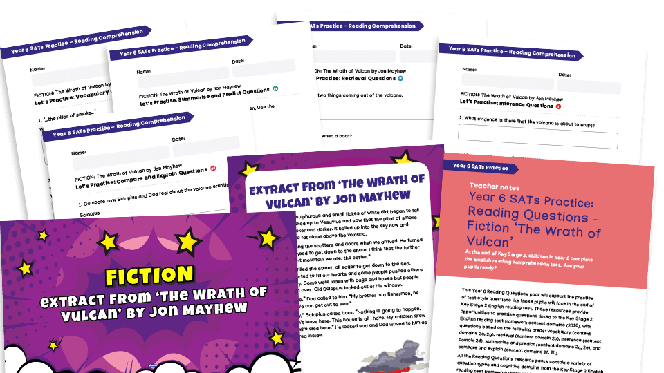 image of Year 6 SATs Practice - Reading Questions - FICTION: ‘The Wrath of Vulcan!’