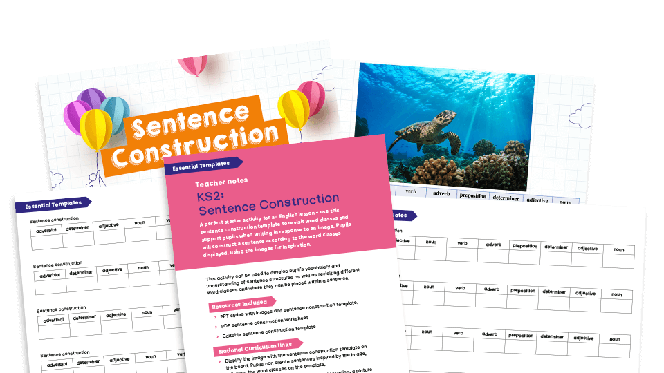 image of KS2 Sentence Construction Image Prompts and Worksheets