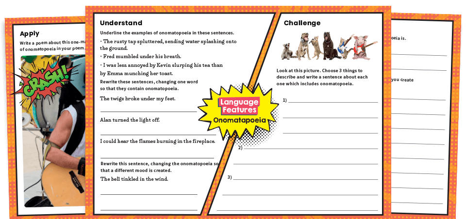 KS2 Onomatopoeia KS2 SPaG Worksheets