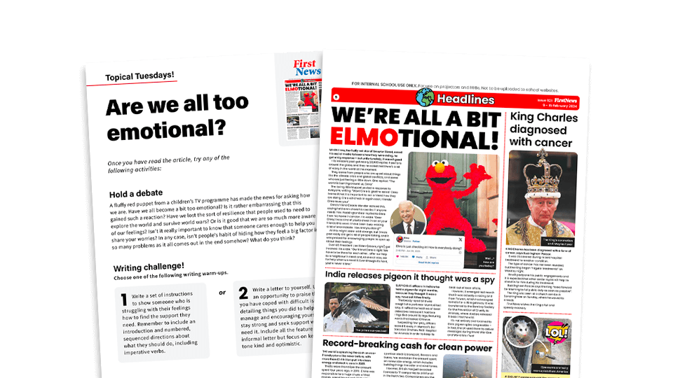 image of Are We All Too Emotional? – Topical Tuesdays Activities from First News