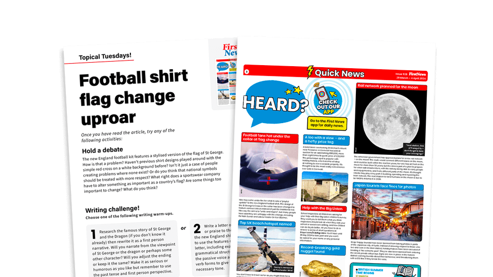 image of Football Shirt Flag Change Uproar – Topical Tuesdays Activities from First News