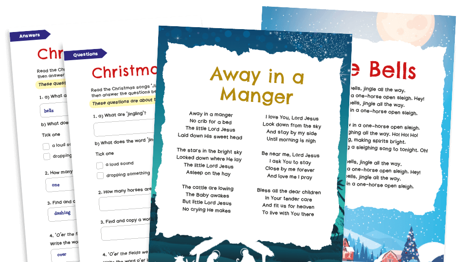 Christmas Songs comprehension pack