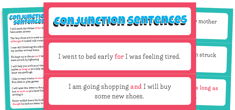 Conjunctions KS2 model sentences resource pack