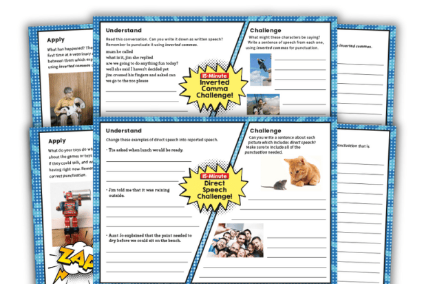 Direct speech and inverted commas challenge mats