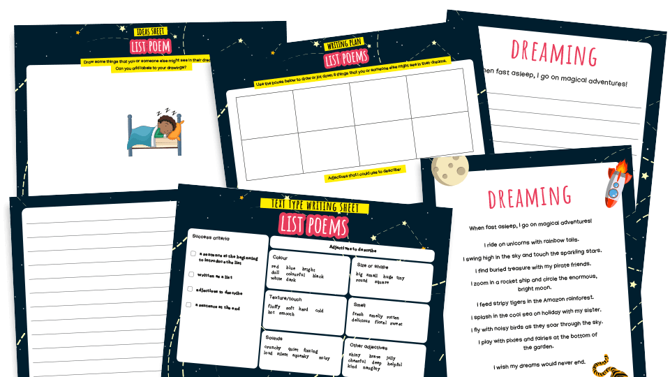 KS1 List Poems Model Text