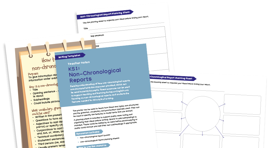 KS1 non-chronological report writing template
