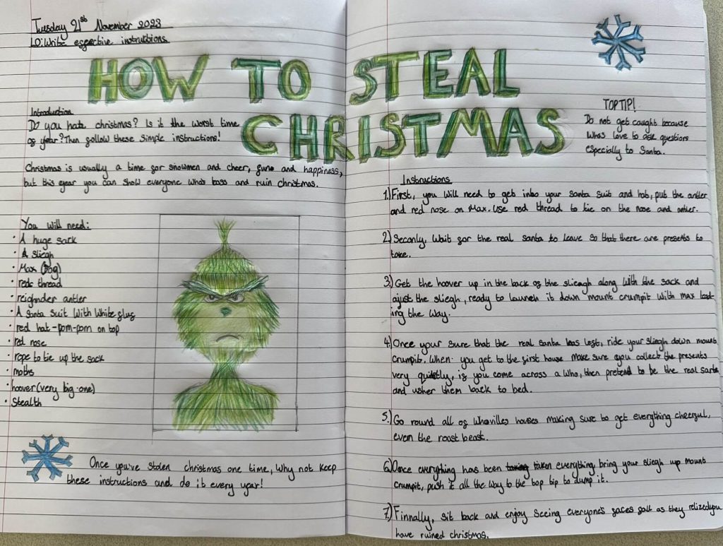 KS2 instruction writing project