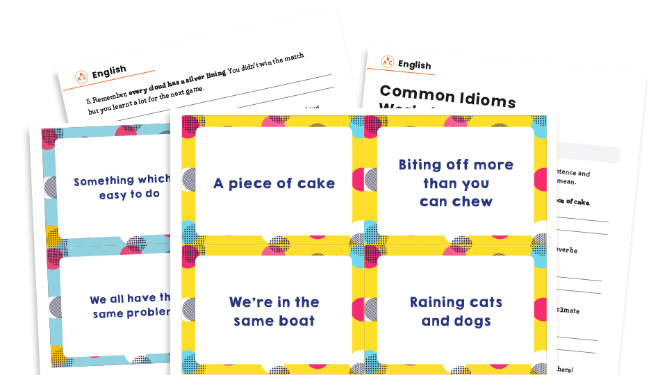 KS2 Common Idioms Worksheets and Cards for Sorting and Display