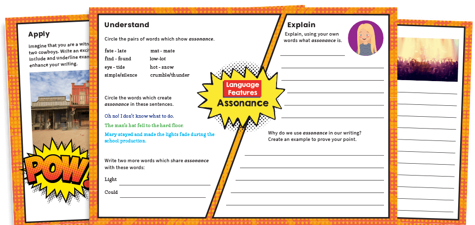 KS2 Poetic Techniques - Assonance Worksheet