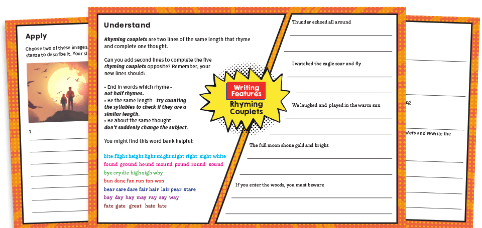 KS2 Rhyming Couplets Worksheets