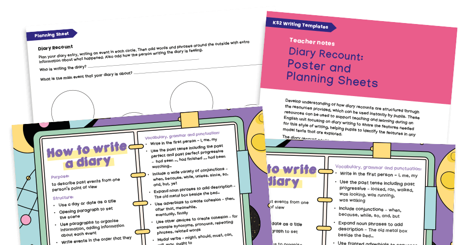 KS2 diary writing template