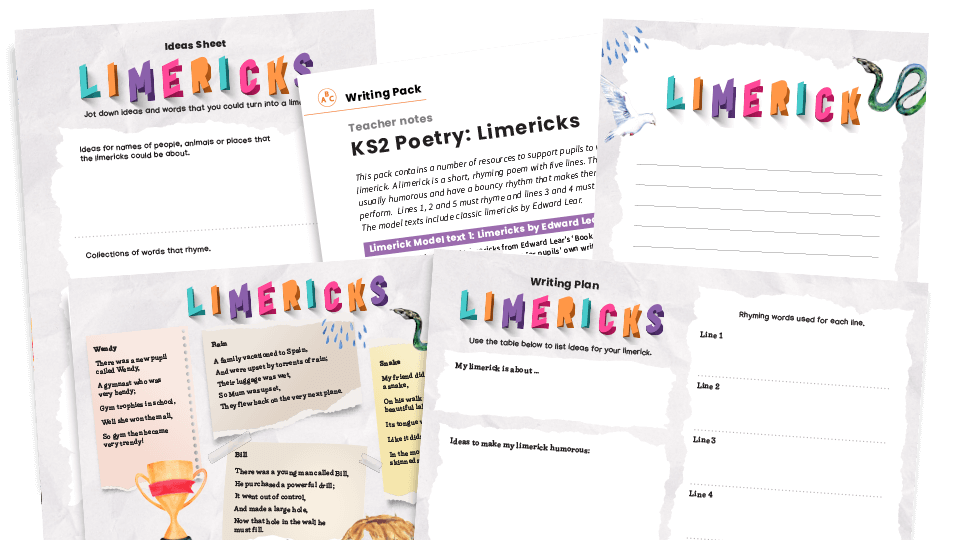 Limericks - KS2 Text Types Writing Planners and Model Texts