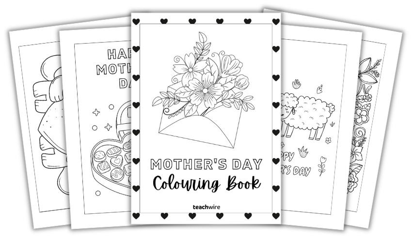 Mother’s Day colouring pages