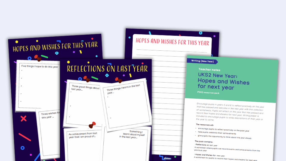 New Year’s UKS2 Oracy and Writing Worksheets Pack