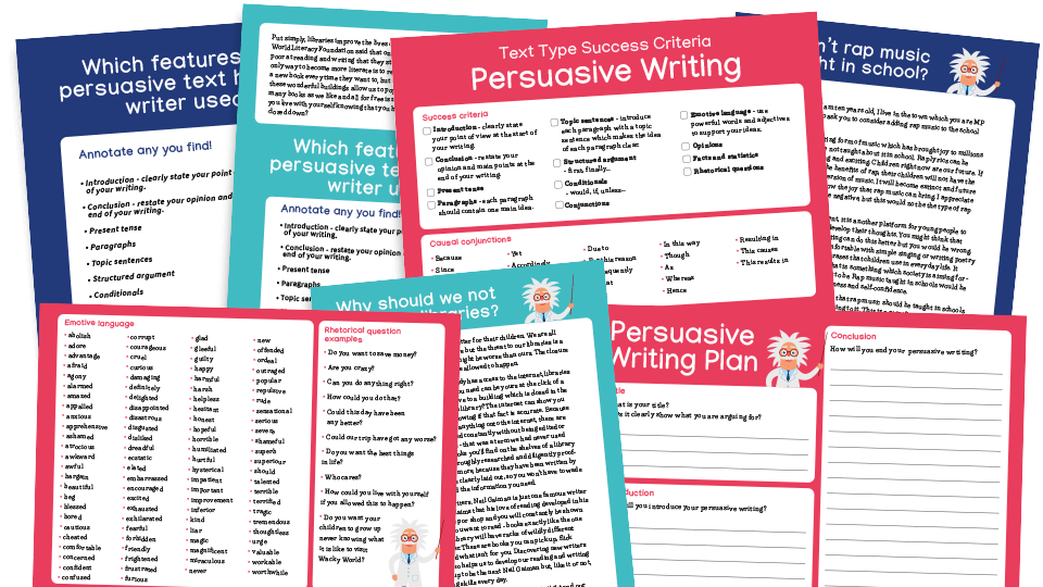Persuasive writing WAGOLL resource pack