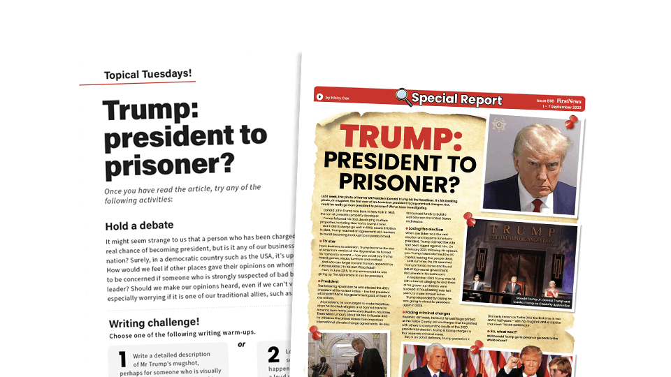 image of President to Prisoner? – Topical Tuesdays Activities from First News