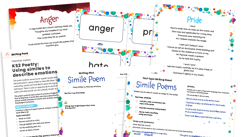 Simile Poems Writing Planners and Model Texts