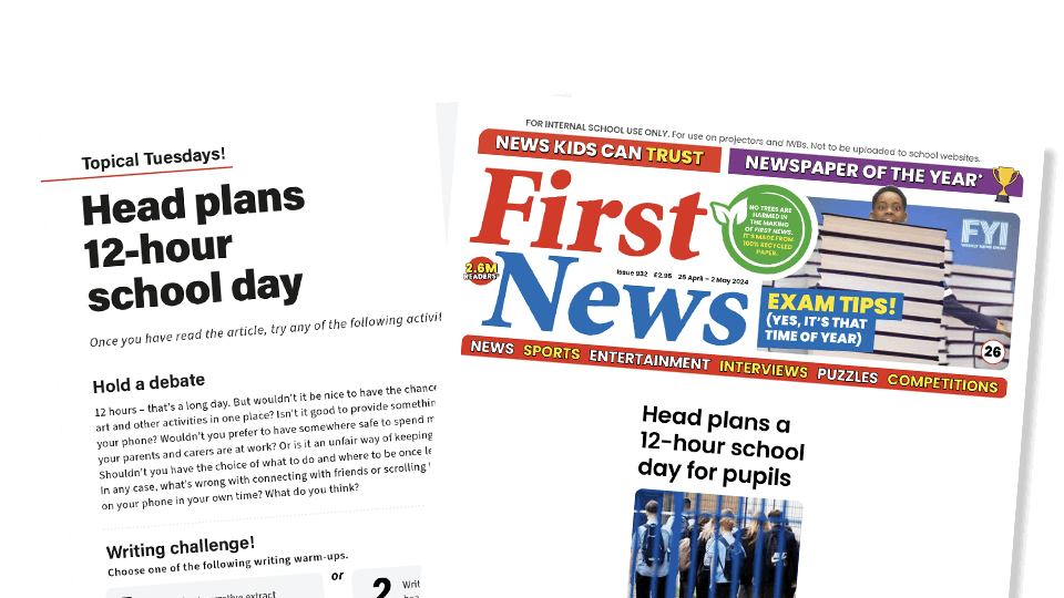 image of Head Plans 12-Hour School Day – Topical Tuesdays Activities from First News