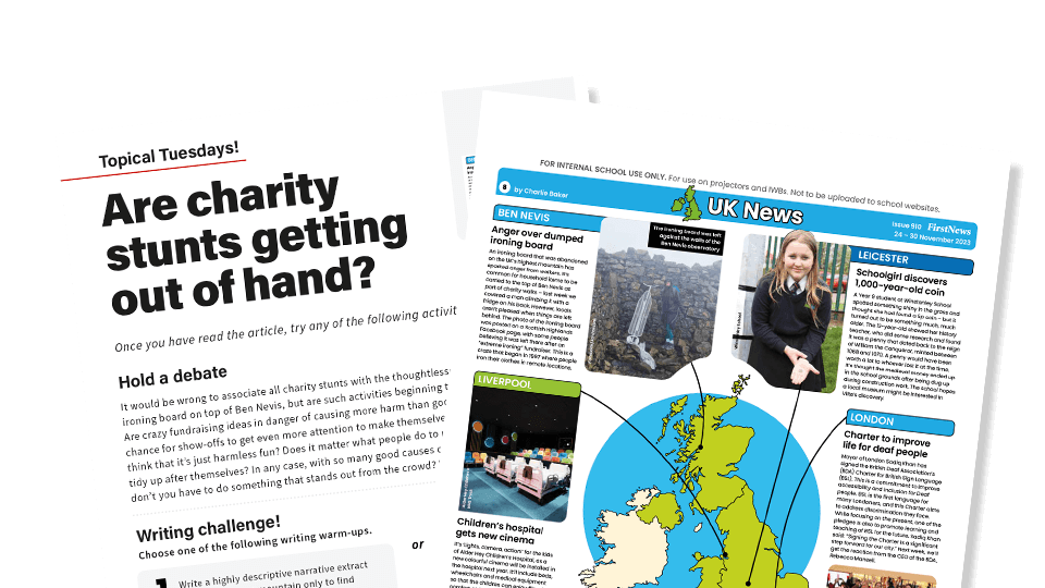 image of Are Charity Stunts Getting Out of Hand? – Topical Tuesdays Activities from First News