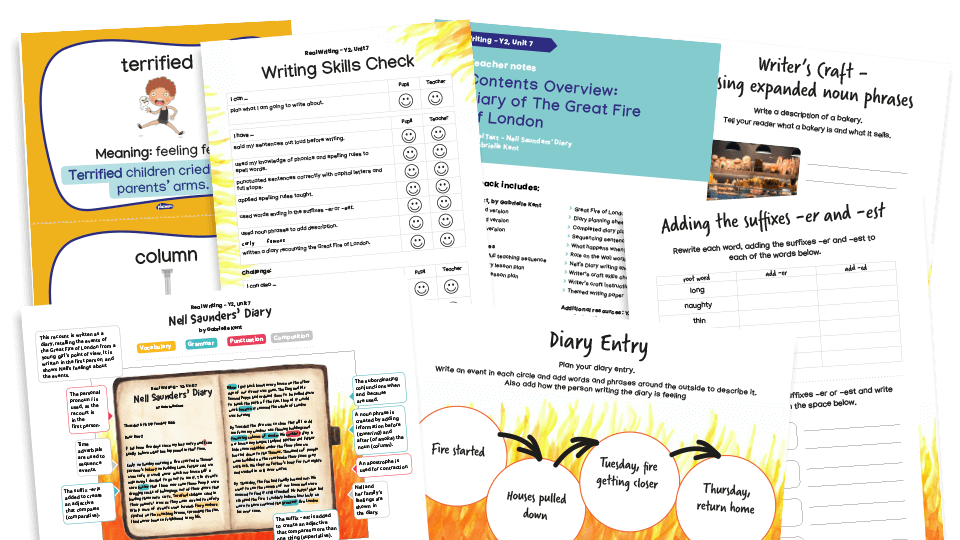 Year 2 Great Fire of London diary recount 