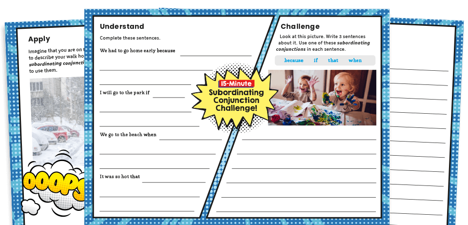 Year 2 Subordinating Conjunctions SPaG Worksheets
