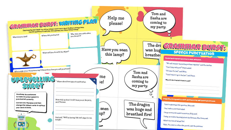 Year 3 Punctuating Direct Speech KS2 Grammar Burst Resource Pack