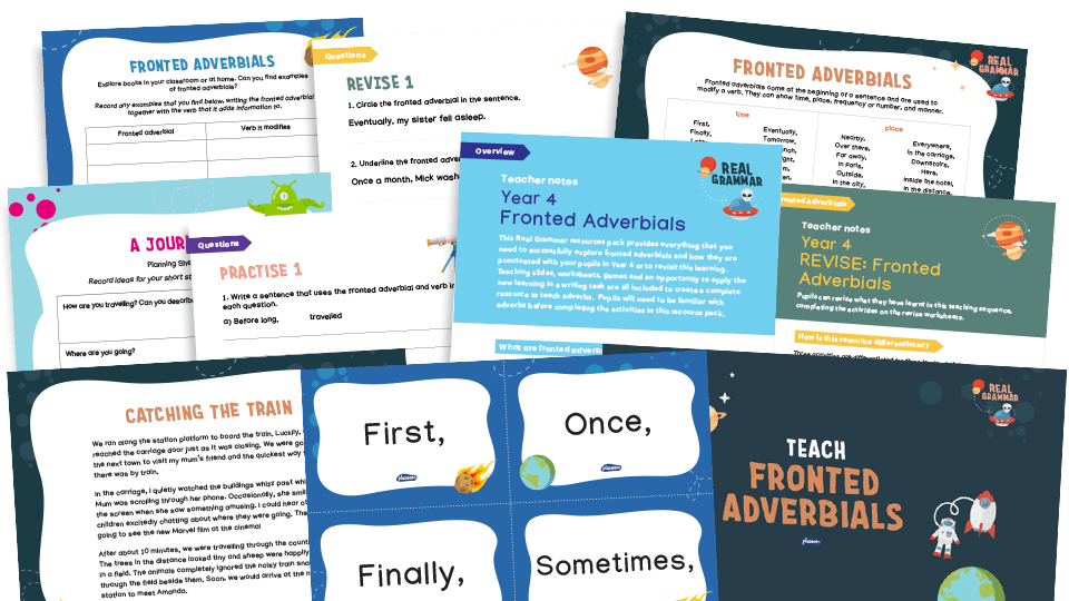 Fronted adverbials Year 4 resource