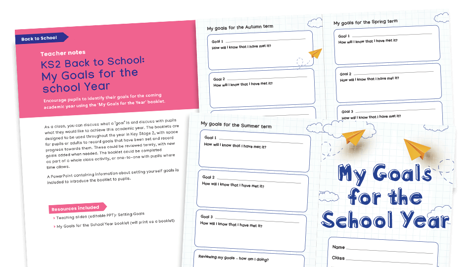 Setting personal goals back-to-school activity