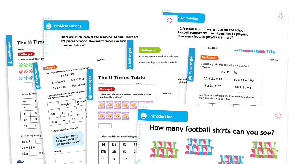 image of 11 Times Table Teaching and Revision Pack