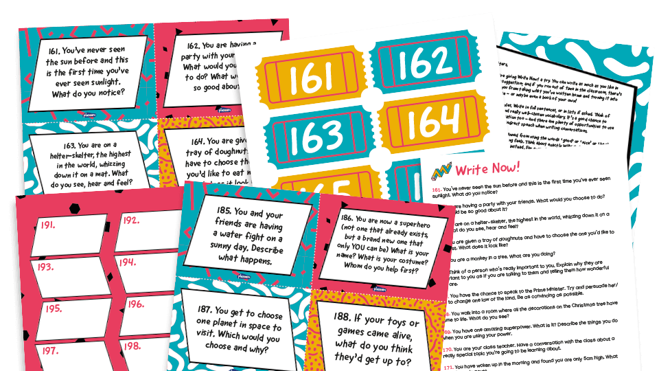 image of Writing prompts for KS1 and KS2: Write Now! 161-200