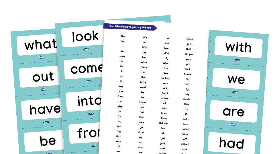 image of High Frequency Words: 1-100, Flashcards and Word List