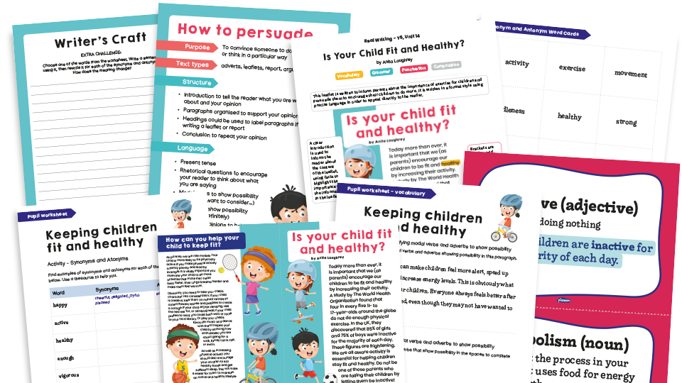 image of Year 5 Model Text Resource Pack 14: ‘Is Your Child Fit and Healthy?’ (Persuasive writing KS2; PE, PSHE)