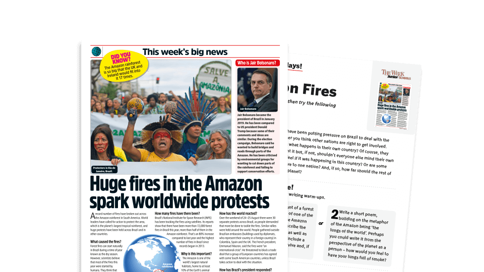 image of Topical Tuesdays: Amazon Fires – KS2 News Story and Reading and Writing Activity Sheet from The Week Junior