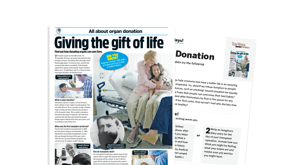 image of Topical Tuesdays: Organ Donation – KS2 News Story and Reading and Writing Activity Sheet from The Week Junior