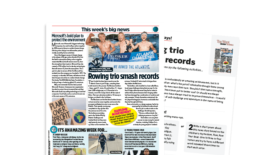 image of Topical Tuesdays: Rowing Record Smashed – KS2 News Story and Reading and Writing Activity Sheet from The Week Junior
