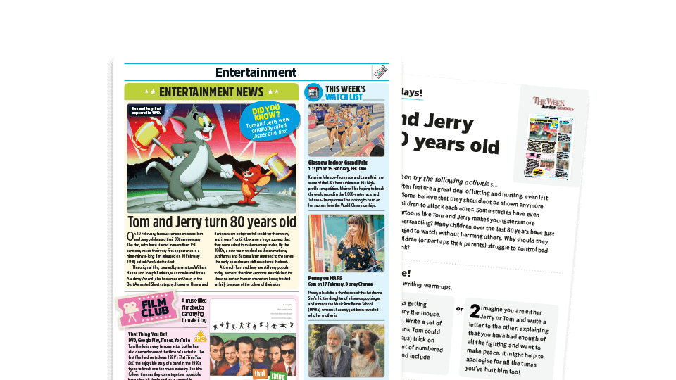 image of Topical Tuesdays: Tom & Jerry Turn 80 – KS2 News Story and Reading and Writing Activity Sheet from The Week Junior