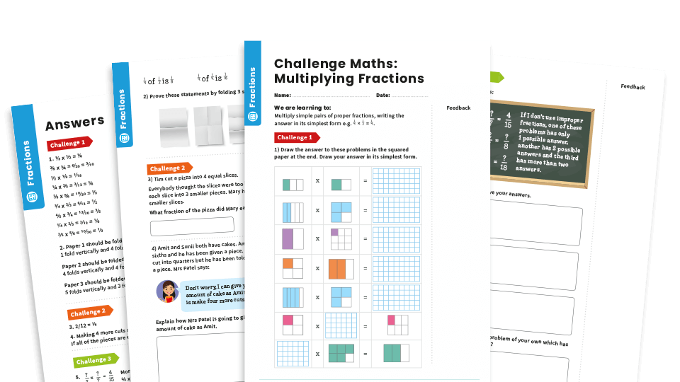 image of Multiplying Fractions: Y6 – Fractions – Maths Challenge