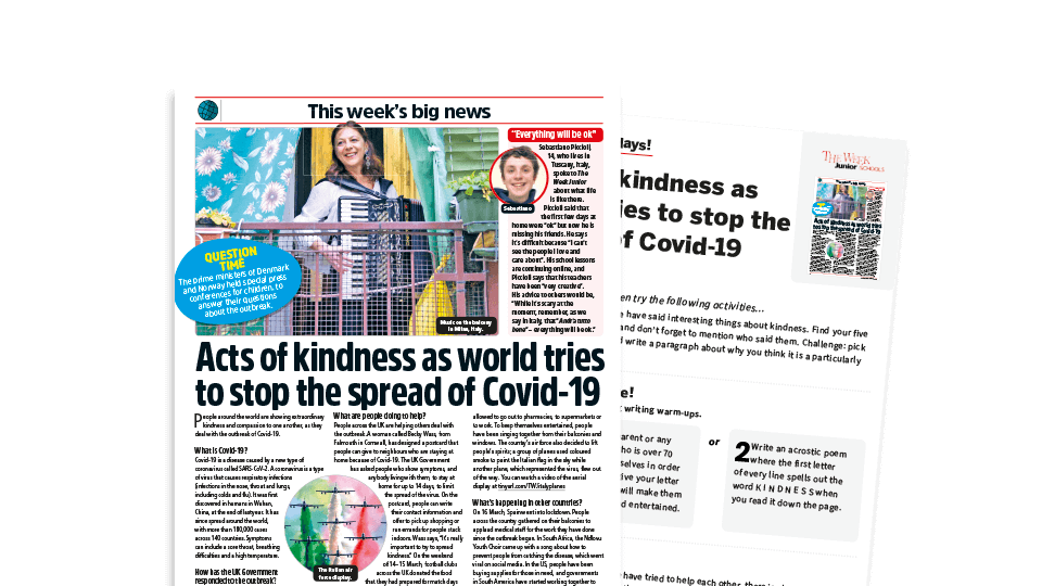 image of Topical Tuesdays: Acts of Kindness During Covid – KS2 News Story and Reading and Writing Activity Sheet from The Week Junior