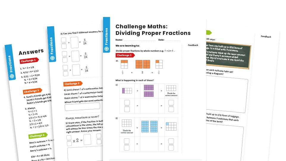 image of Dividing Fractions: Y6 – Fractions – Maths Challenge