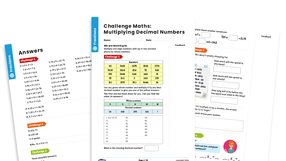 image of Multiplying Decimal Numbers: Y6 – Fractions – Maths Challenge