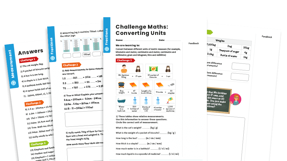 image of Converting Measurements: Y5 – Measurement – Maths Challenge