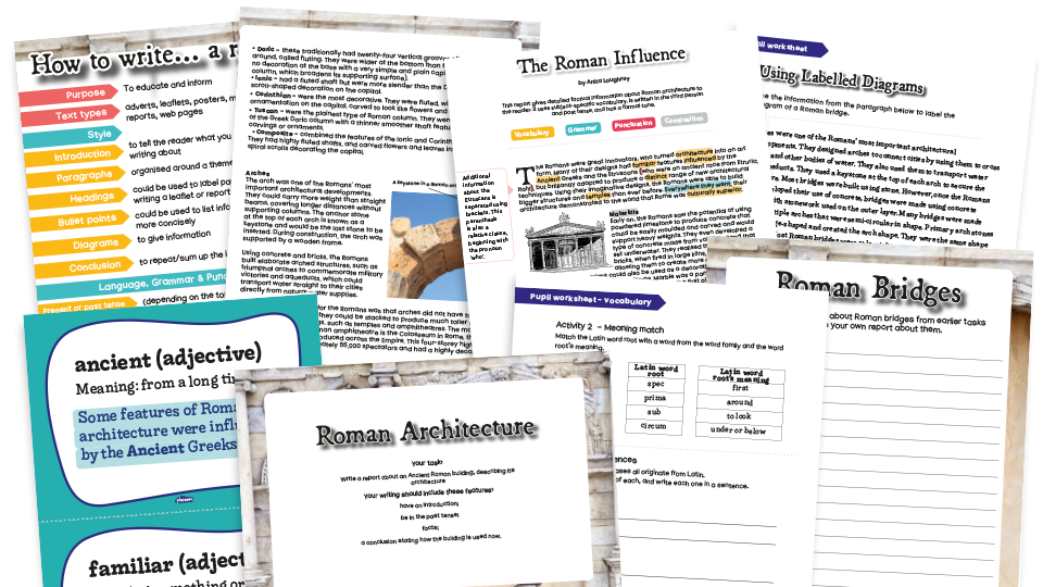 image of Year 5 Model Text Resource Pack 5: ‘The Roman Influence’ (Report; History - the Roman Empire, Art)