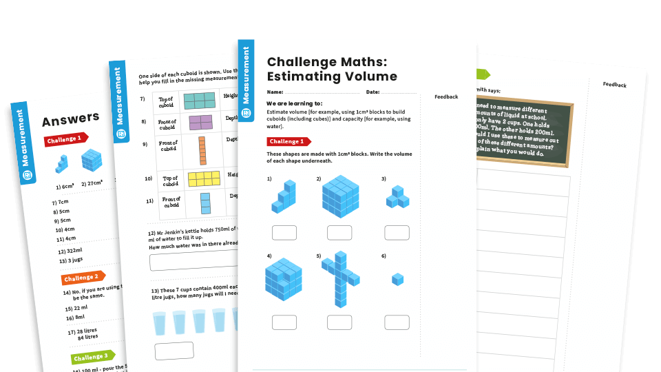 image of Estimating Volume: Year 5 – Measurement – Maths Challenge